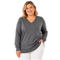 Blusa Suéter Feminino Em Tricot Grande Inverno Frio