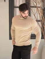 Blusa Suéter Masculino Gola Redonda Blusa de Frio Tricot