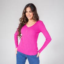 Blusa susie modal decote botão feminino