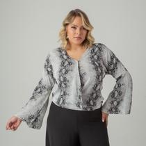 Blusa susie transpassada animal print feminino Blusa susie transpassada animal print feminino