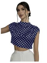 Blusa SweatyRocks Satin Crop Top, franzida, manga curta, feminina