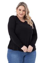 Blusa t-shirt básica decote redondo plus size 502a