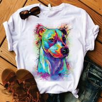 Blusa T-shirt Camiseta Feminina Estampada-cachorro-Várias Estampas 04