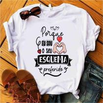 Blusa T-shirt Camiseta Feminina Estampada -Frases Casal- Várias Estampas 01
