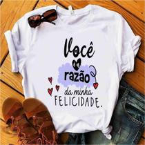 Blusa T-shirt Camiseta Feminina Estampada -Frases Casal- Várias Estampas 18