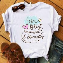 Blusa T-shirt Camiseta Feminina Estampada -frases gospel- Várias Estampas 07