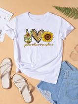 Blusa T-shirt Camiseta Feminina Estampada -Girassol- Várias Estampas 02