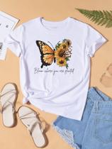 Blusa T-shirt Camiseta Feminina Estampada -Girassol- Várias Estampas 05