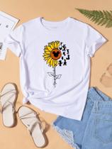 Blusa T-shirt Camiseta Feminina Estampada -Girassol- Várias Estampas 08
