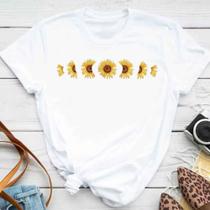 Blusa T-shirt Camiseta Feminina Estampada -Girassol- Várias Estampas 10