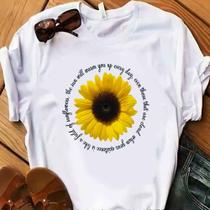 Blusa T-shirt Camiseta Feminina Estampada -Girassol- Várias Estampas 11
