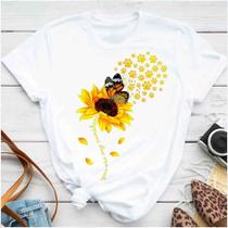 Blusa T-shirt Camiseta Feminina Estampada -Girassol- Várias Estampas 14