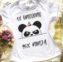 Blusa T-shirt Camiseta Feminina Estampada -Panda- Várias Estampas 01