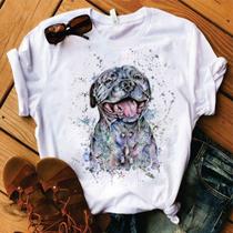Blusa T-shirt Camiseta Feminina Estampada-Pitbull- Várias Estampas 02