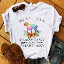 Blusa T-shirt Camiseta Feminina Estampada-Pitbull- Várias Estampas 15