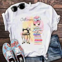 Blusa T-shirt Camiseta Feminina Estampada -Profissão- Várias Estampas 20