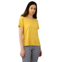 Blusa T-Shirt de Suede Cor Amarelo Ocre Tamanho G