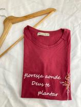 Blusa T-Shirt Feminina Baby Look Floresça