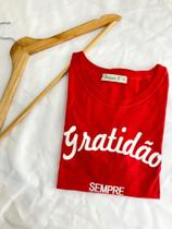 Blusa T-Shirt Feminina Baby Look Gratidão