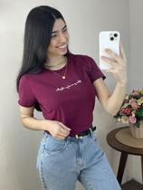 Blusa/T-shirt Feminina Manga Curta Bordo - Michele Collection Ref.012