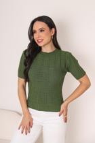 Blusa T-Shirt Feminina Modal em Tricô Manga Curta Casual Elegante