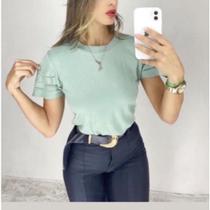 Blusa T-shirt feminina viscolycra manguinha curta 3 marias moda estilo