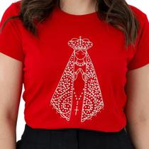Blusa T-Shirt Nossa Senhora Aparecida Vermelho Rubi Blusa T-Shirt Nossa Senhora Aparecida Vermelho Rubi