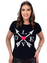 Blusa T-Shirt Roupas Moda Feminina Estampa Love