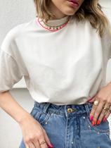 blusa T-SHIRT solto lisa basica tendência da moda Top TECIDO: moletinho