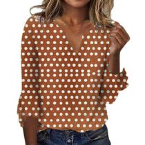 Blusa TBILILO Boho Tops para mulheres 2025 com babados e manga 3/4 Blusa TBILILO Boho Tops para mulheres 2025 com babados e manga 3/4