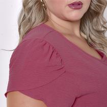 Blusa Tecido Duna Com Manga Tulipa Moda Plus Size