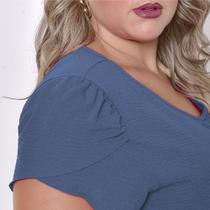 Blusa Tecido Duna Com Manga Tulipa Moda Plus Size
