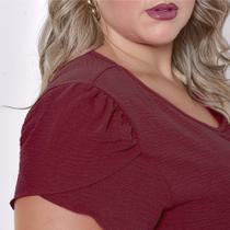 Blusa Tecido Duna Com Manga Tulipa Moda Plus Size