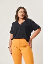 Blusa tecido plano plus size