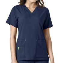 Blusa tecnológica feminina Scrubs Carhartt Force Cross-Flex com decote em V azul marinho Blusa tecnológica feminina Scrubs Carhartt Force Cross-Flex com decote em V azul marinho