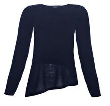 Blusa Teen M. Longa Básica Barra Bico em Crepe nº 12 ao 16