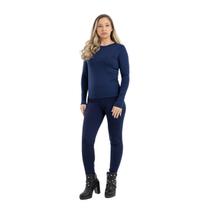 Blusa Térmica Azul Marinho Segunda Pele Peluciada Adulto Feminina
