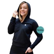 Blusa Térmica Feminina Fitness Manga Longa Peluciada Capuz Quentinha Inverno Academia Blusa Térmica Feminina Fitness Manga Longa Peluciada Capuz Quentinha Inverno Academia