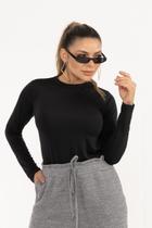 Blusa Térmica Feminina Manga Longa Suplex Gola Redonda