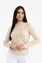 Blusa Térmica Feminina Manga Longa Suplex Gola Redonda