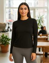 Blusa Térmica Feminina Slim Gola Canoa Flanelada Zanca Modas Cor:MarromTamanho:GG