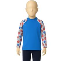 Blusa Termica Infantil Básica Vekyo Manga Longa Estampada Proteção Uv Verão Moda Praia Masculina