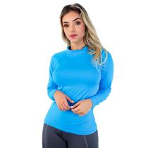 Blusa Térmica Proteção UV Poliamida WLS Modas Manga Longa Segunda Pele Moda Fitness Feminino