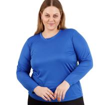 Blusa Térmica Suplex Proteção UV+50 Moda Esportiva Primavera Verão Plus Size Básica 3062A