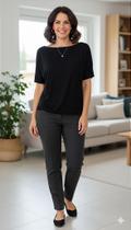 Blusa Thais Araújo - Tamanho Único - Cor Preto