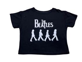 Blusa The Beatles Abbey Road Camiseta Cropped Blusinha Banda Rock Sf364