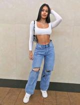 Blusa top cropped manga longa suplex frente dupla