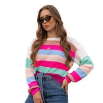 Blusa top cropped tricot Arco Iris Blusa top cropped tricot Arco Iris