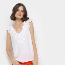 Blusa Top Moda Guipir Renda Feminina
