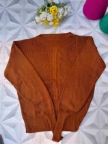 Blusa Trança Alana trico Marrom tamanho unico